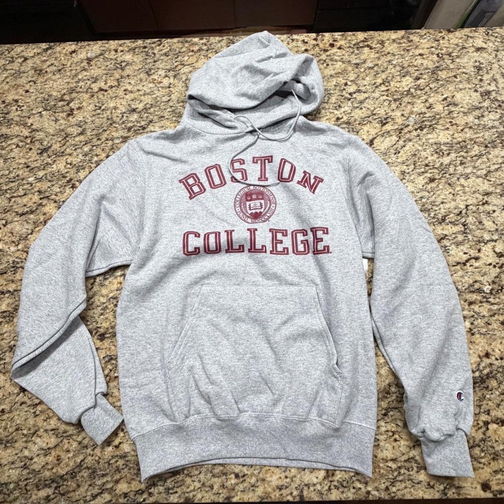 Champion Boston College Eagles Hoodie Gray Sweatshirt Womens S BC Pullover ws